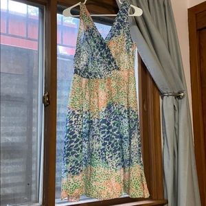 Boden silk v-neck sleeveless dress